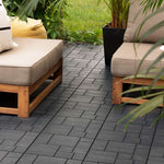 Pack Of 10 Mosaic Composite Interlocking Decking Tiles | Dark Grey