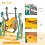 3-in-1 Kids Swing And Slide Set With Basketball Hoop Slide Swing