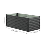 Rectangular Raised Garden Bed – Durable Steel Raised Planter With Safe Edges,160cm W X 80cm D X 60cm H,3 Support Bars | Black