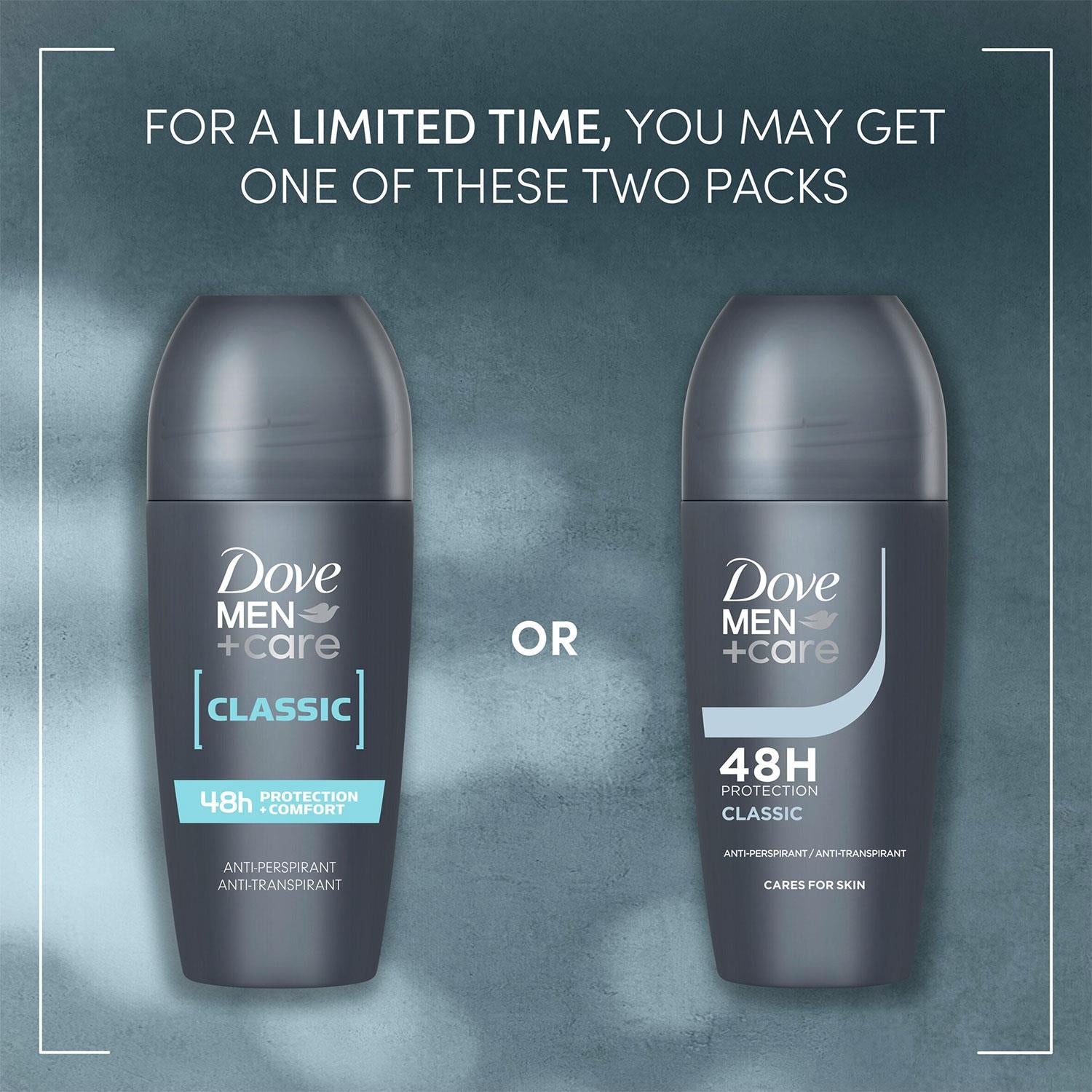 Men+care Roll On Classic Antiperspirant Deodorant 48h Protection, 3x50ml