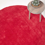 Hand Tufted Plain Cotton Large Round Rug | 150cm | Red