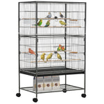 Large Bird Cage Budgie Cage For Finch Canaries Parrot With Stand | Gray