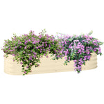 Galvanised Raised Garden Bed Planter Box With Safety Edging | Cream