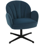 Modern Accent Chair, Shell Swivel Armchair | Dark Blue