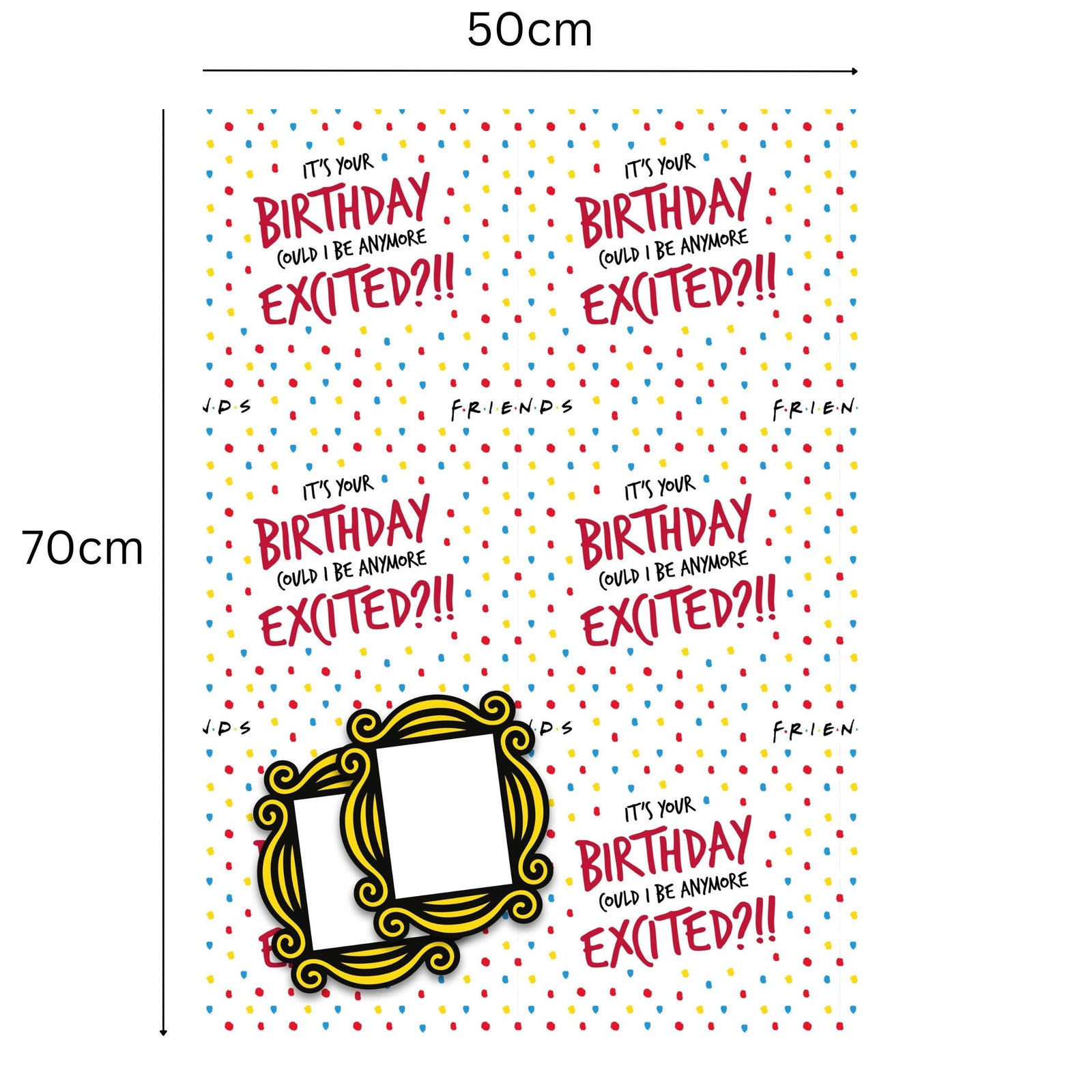 Birthday Wrapping Paper, 2 Sheets & 2 Tags