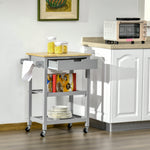 Utility Trolley With Worktop, Towel Rack, Drawer