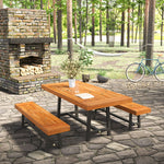 Garden 3 Pieces Acacia Wood Picnic Table And Benches