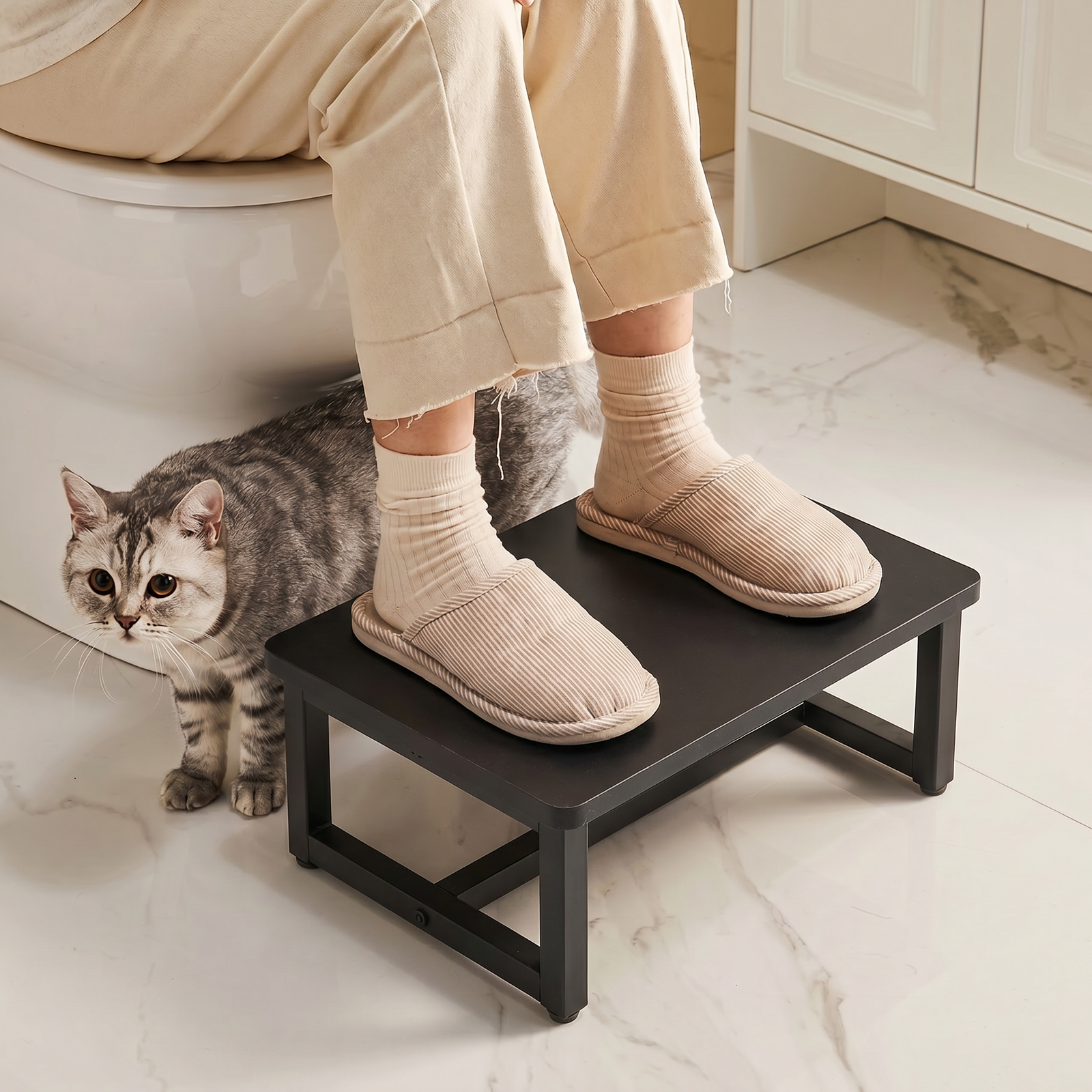 Step Stool With Metal Frame | Black