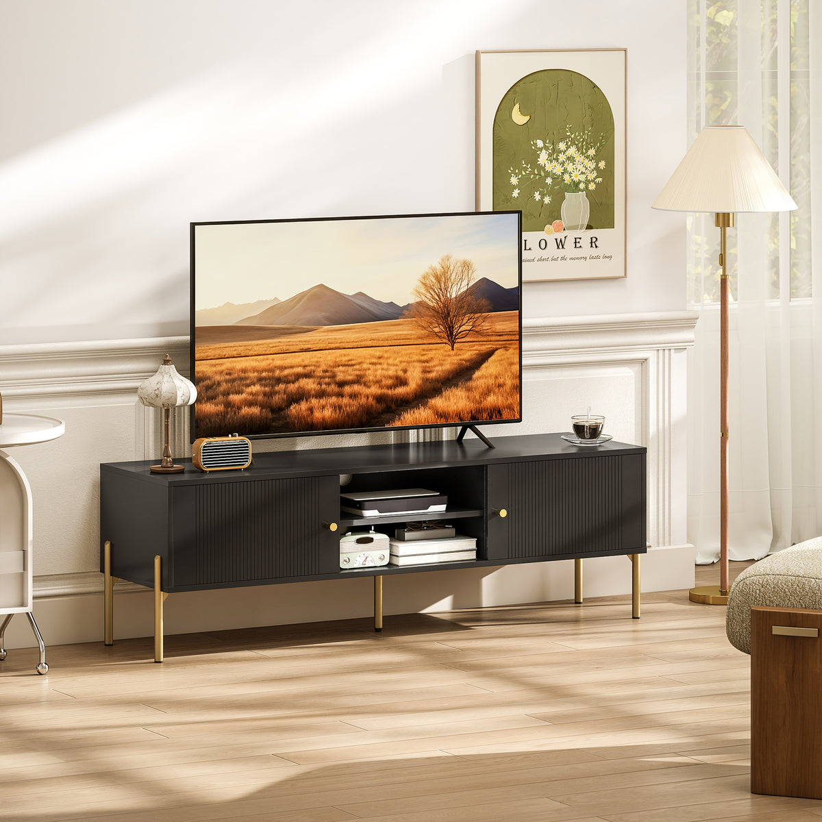 HOMCOM Tv Stand For Television Up To 65 Inch, Modern Entertainment Center