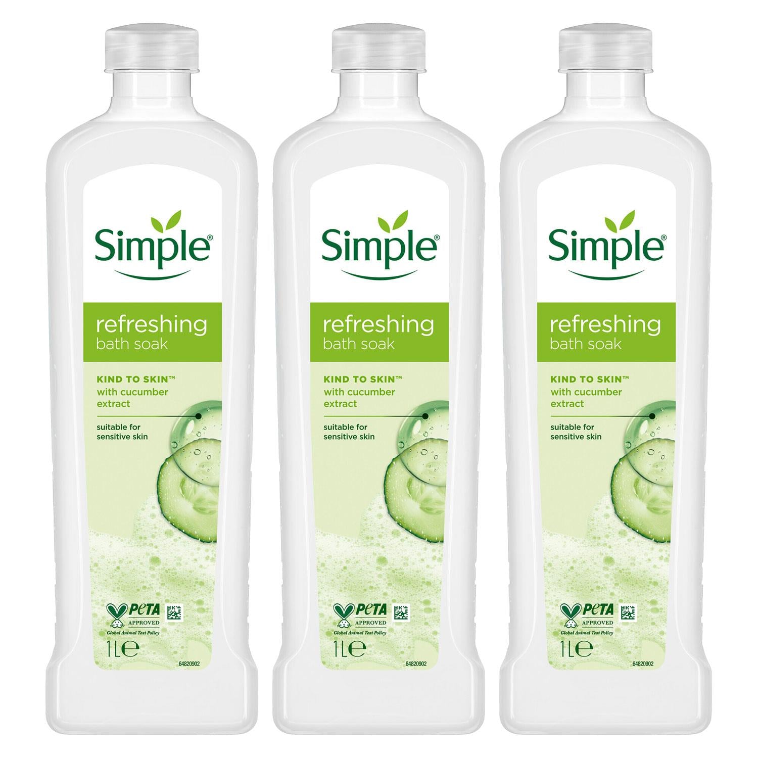 Kind To Skin Refreshing Bath Soak Cucumber Extract Sensitive Skin, 1l 3pk | Set-of-3