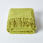 Nirvana Handwoven Slub Cotton Throw | 255cm x 360cm | Lime Green