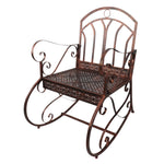 1 Seater Vintage Metal Rocking Chair, Bronze