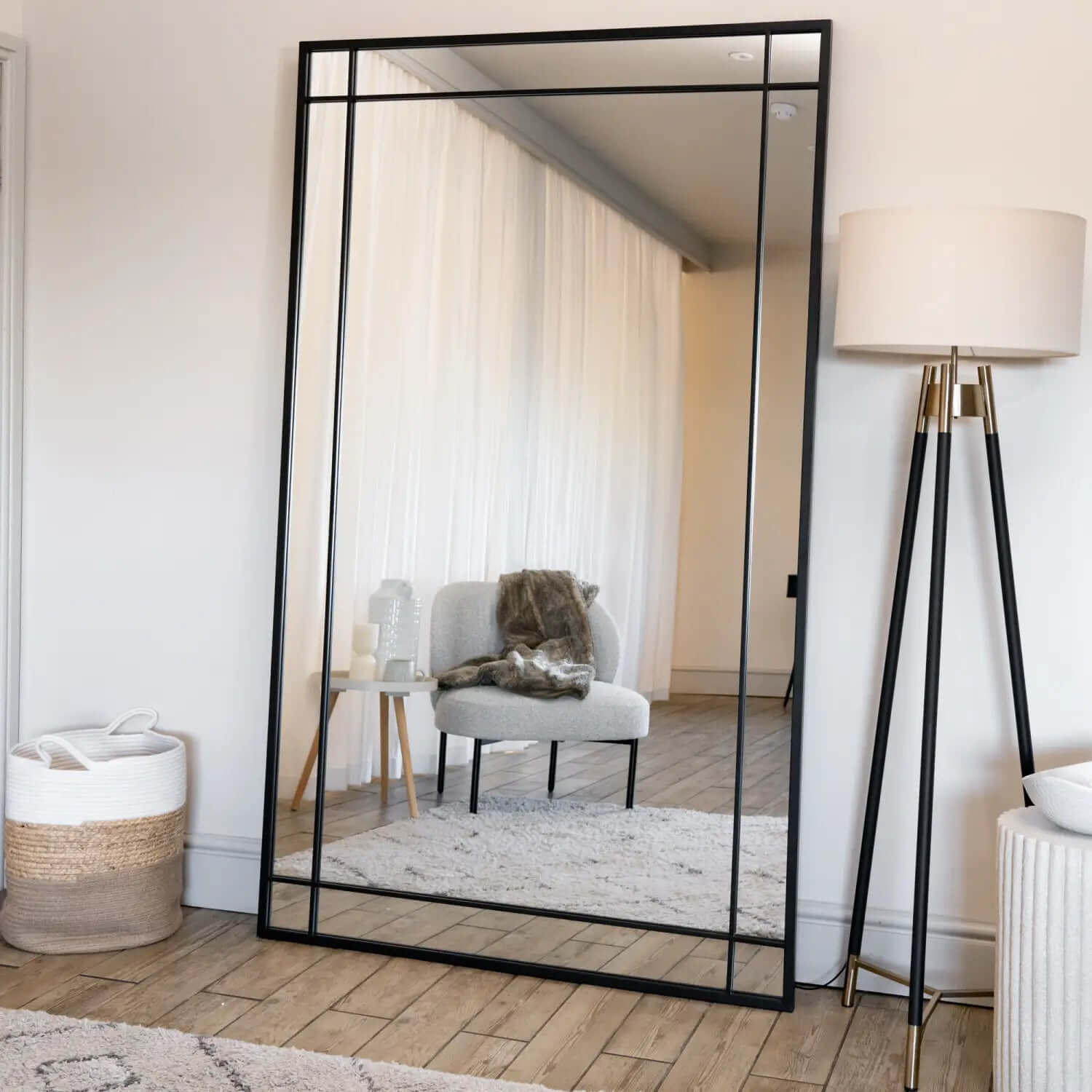 Aimi - Black Metal Rectangle Window Mirror | 200cm x 120cm
