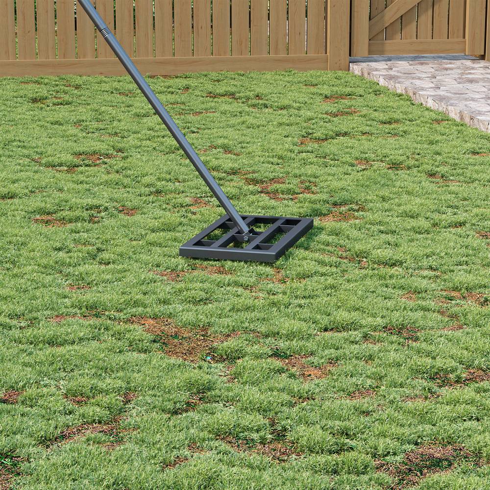 Lawn Leveling Rake - 43x25cm,garden Lawn Levelling Rake With Serrated Design 198cm H