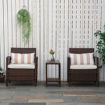 Outsunny 3 Pieces Rattan Bistro Set With Pillows And Cushions
