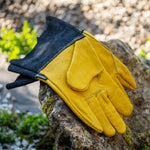 Luxury Leather Gauntlet Gloves, Golden Yellow | Large | Yellow