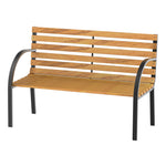 2 Seater Garden Bench Metal Wooden