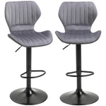 Bar Stool Set Of 2 Fabric Swivel Counter
