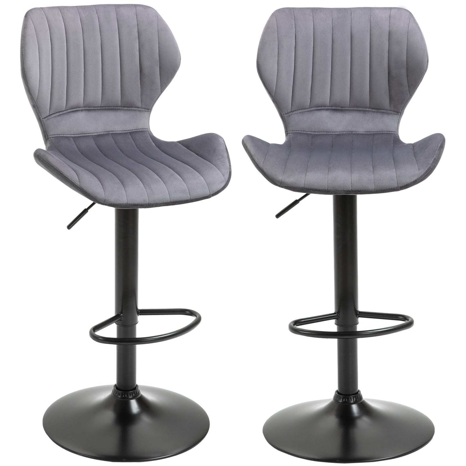 Bar Stool Set Of 2 Fabric Swivel Counter
