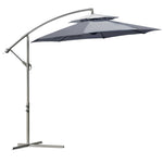 2.7m Cantilever Banana Parasol W/ Double Tier Canopy | Dark Gray