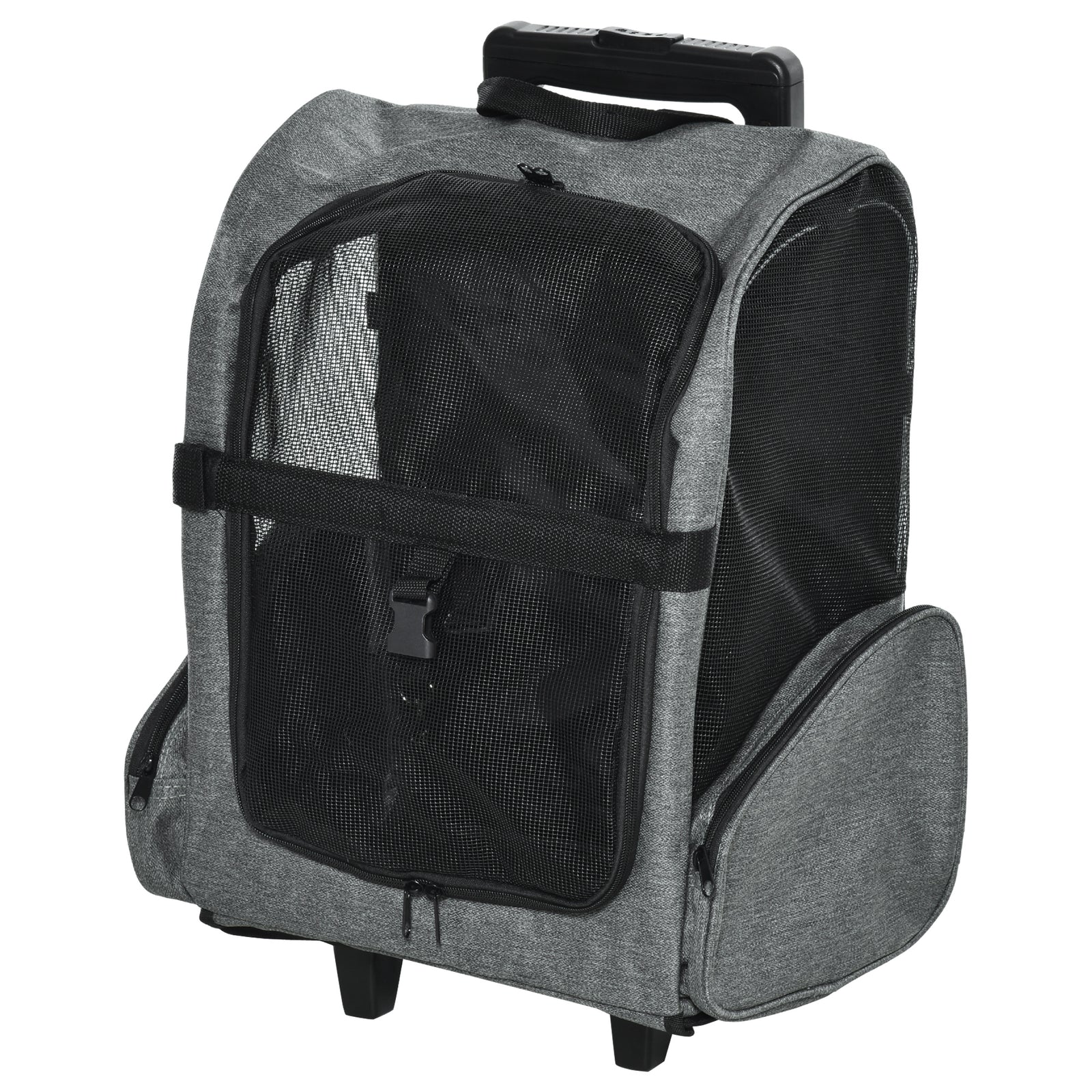 Pet Travel Backpack Bag Cat Puppy Dog Carrier W/ Trolley And Telescopic