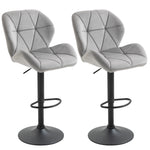 Bar Stools Set Of 2 Fabric Adjustable Counter Chairs