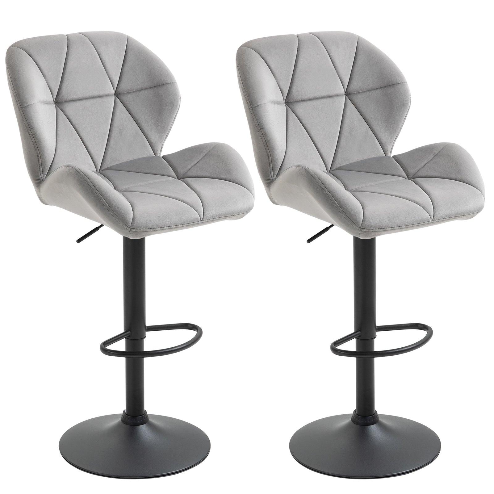 Bar Stools Set Of 2 Fabric Adjustable Counter Chairs