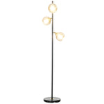 Modern Floor Lamp With Glass Global Shade 3 Light