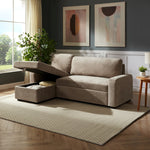 Coeburn Reversible Corner Sofabed With Storage | Light Brown