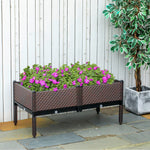 Set Of 2 Raised Garden Bed With Self-watering
