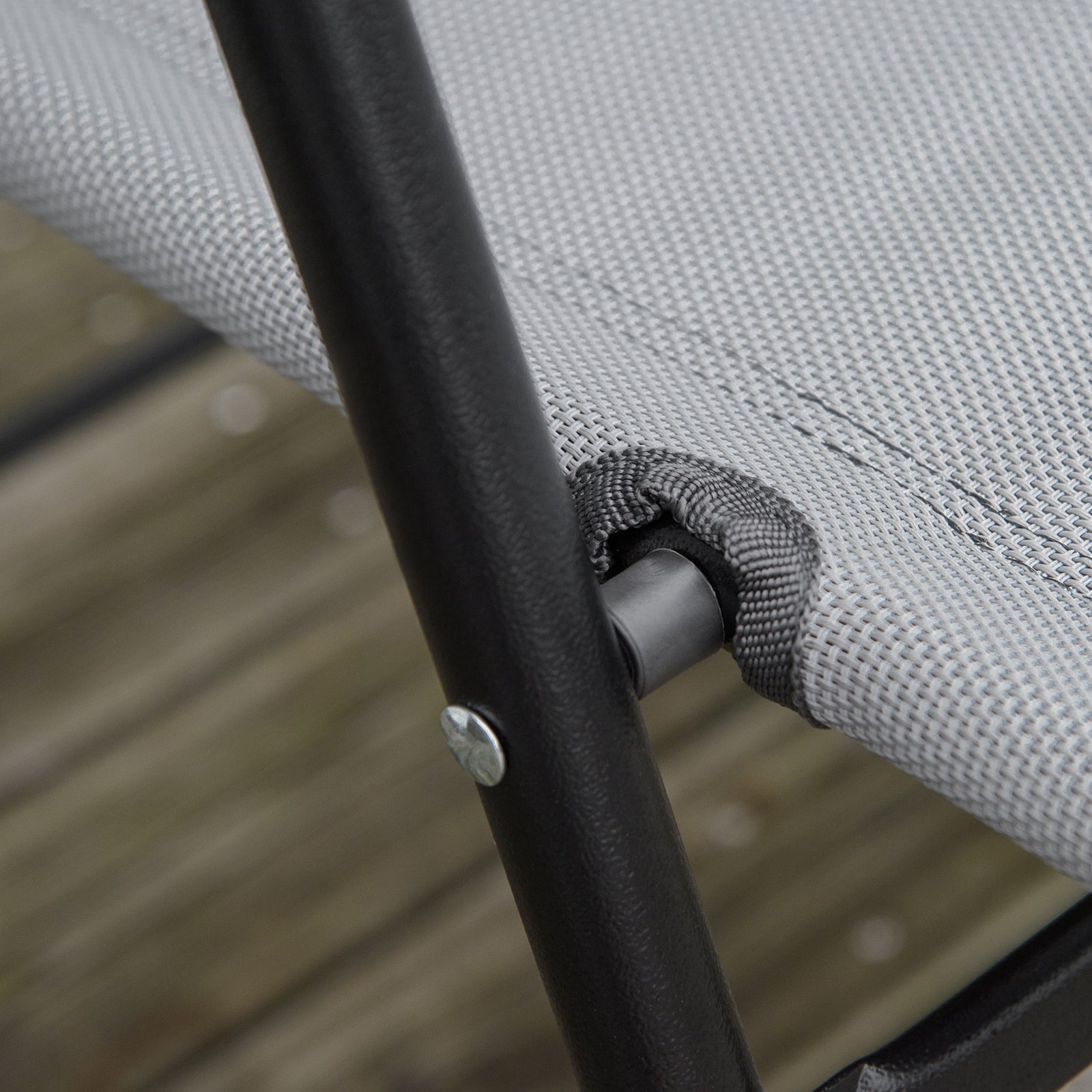 Patio Bistro Set Folding Chairs Garden Coffee Table Balcony | Gray