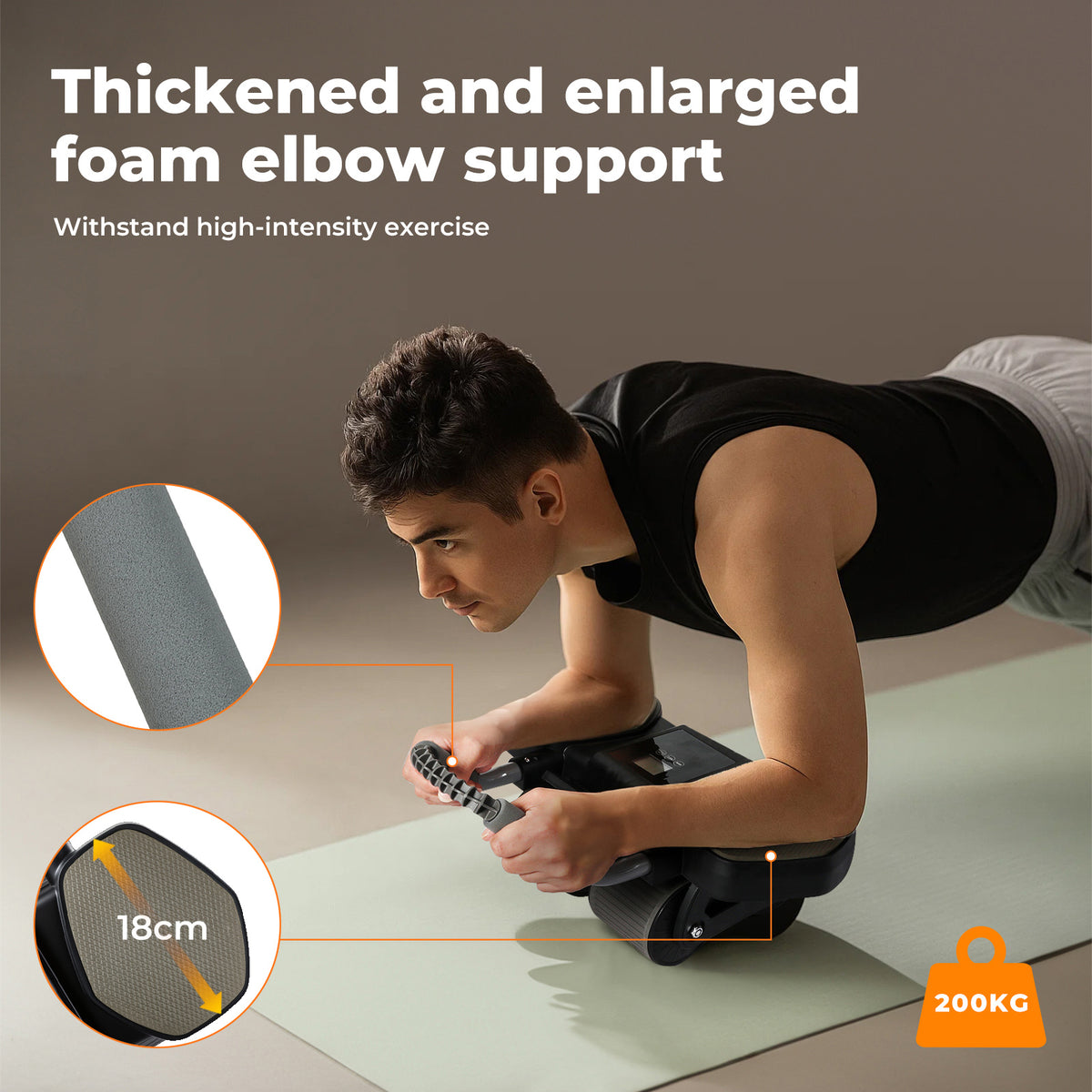 Centra Automatic Ab Roller 4-wheel Core Trainer With Wide Elbow Pads