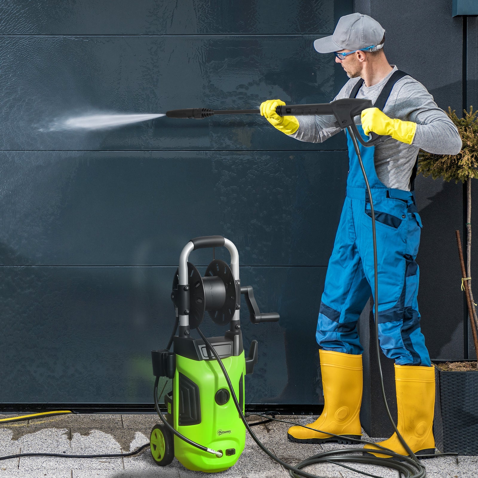 1800w Pressure Washer W/ Reel | Green