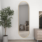 40x150cm Modern Oval Metal Full Length Wall Mirror Gold