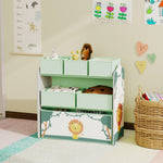 3-tier Kids Storage Shelf With 6 Removable Fabric Boxes | Green