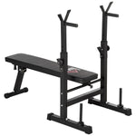 Adjustable Weight Bench W/ Barbell Rack And Dip Station