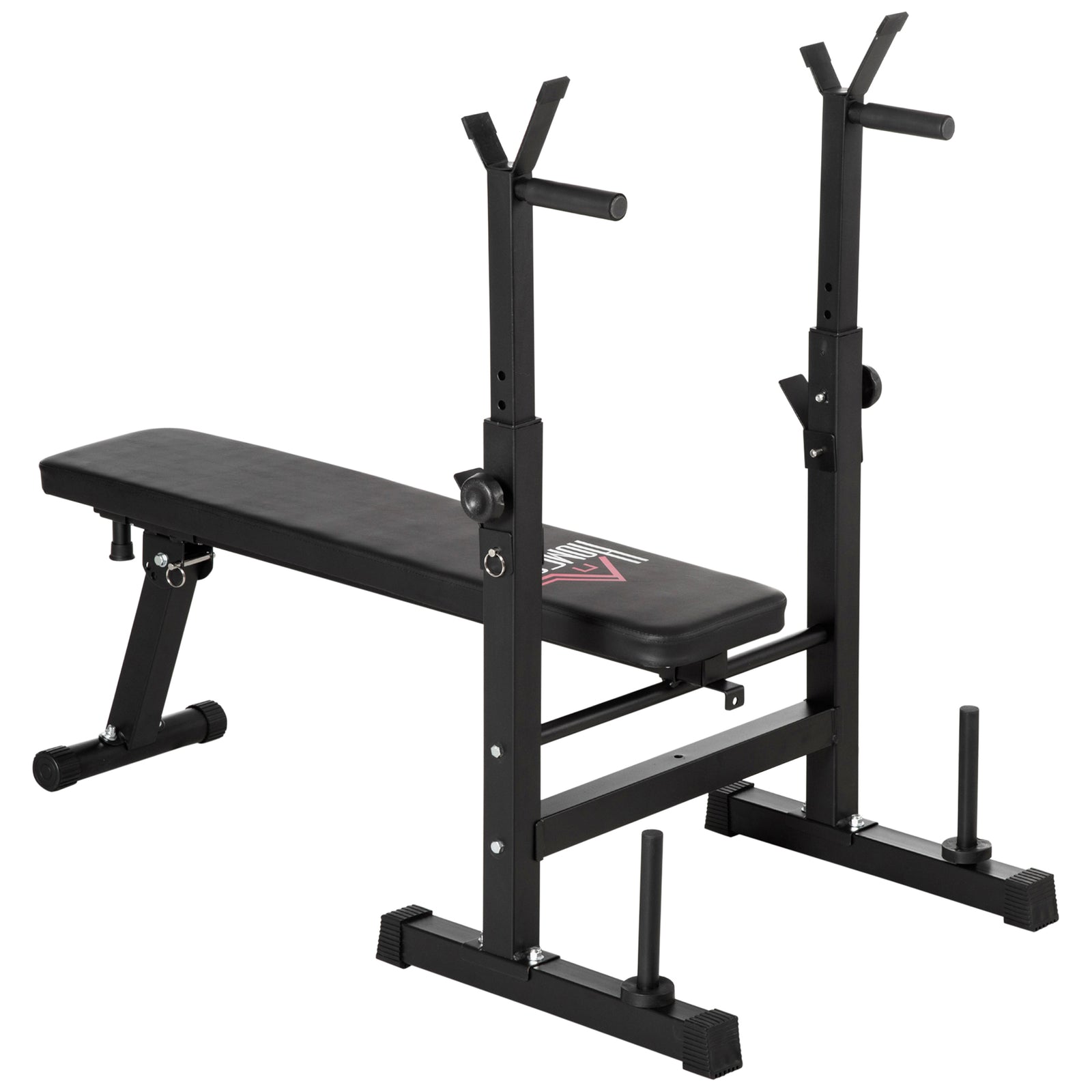 Adjustable Weight Bench W/ Barbell Rack And Dip Station