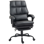 Executive Office Chair, Pu Leather Desk Chair With Armrests | One Size | Black