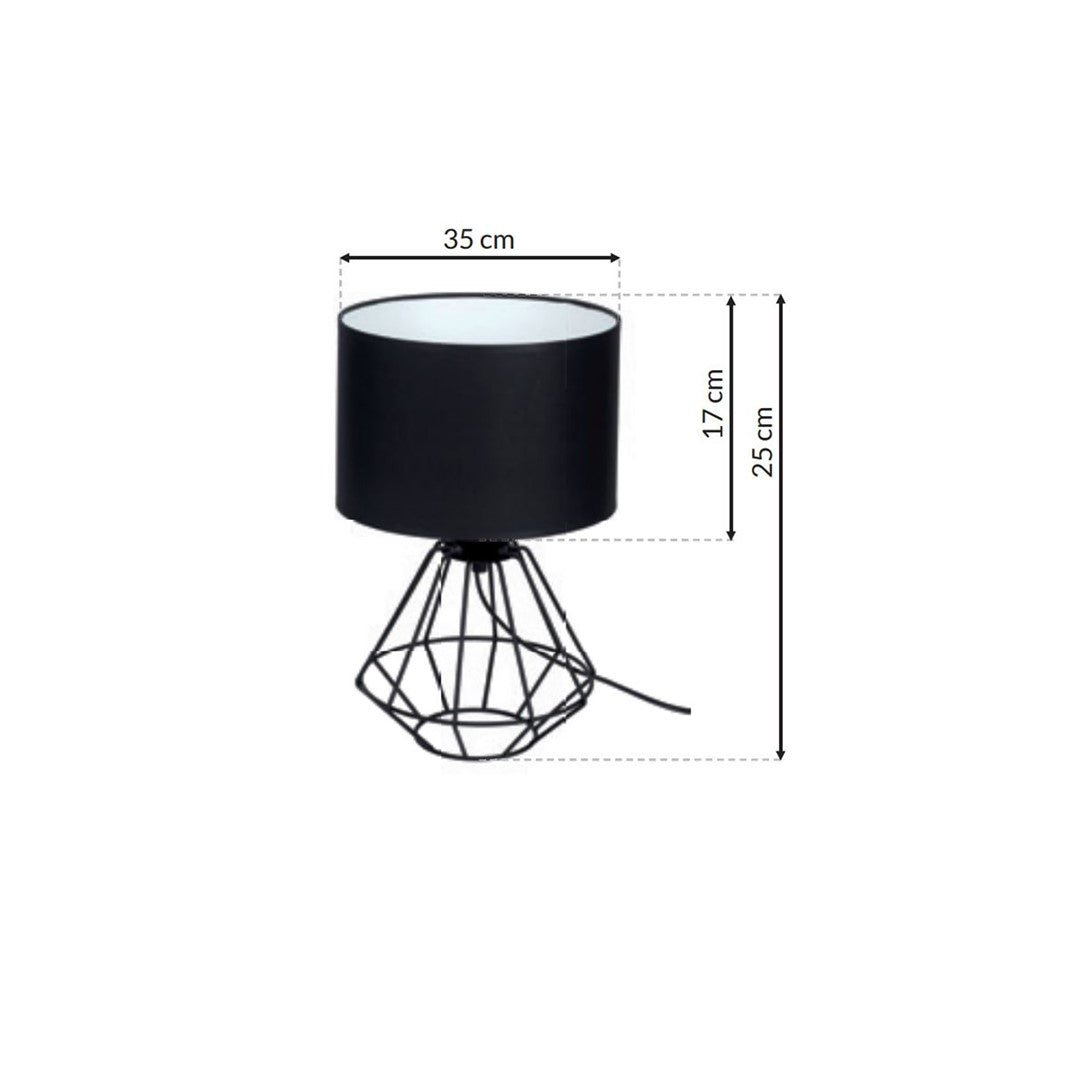 Colin Black Table Lamp 1xe27 Hand Made Matt Black Cage Style Lamps Creating Industrial Chic