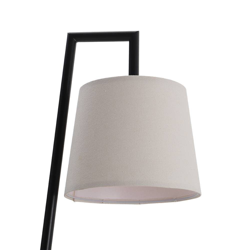 Metal Tray Table Floor Lamp With Linen Lampshade