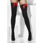 Opaque Hold-ups, Black, With Red Bows