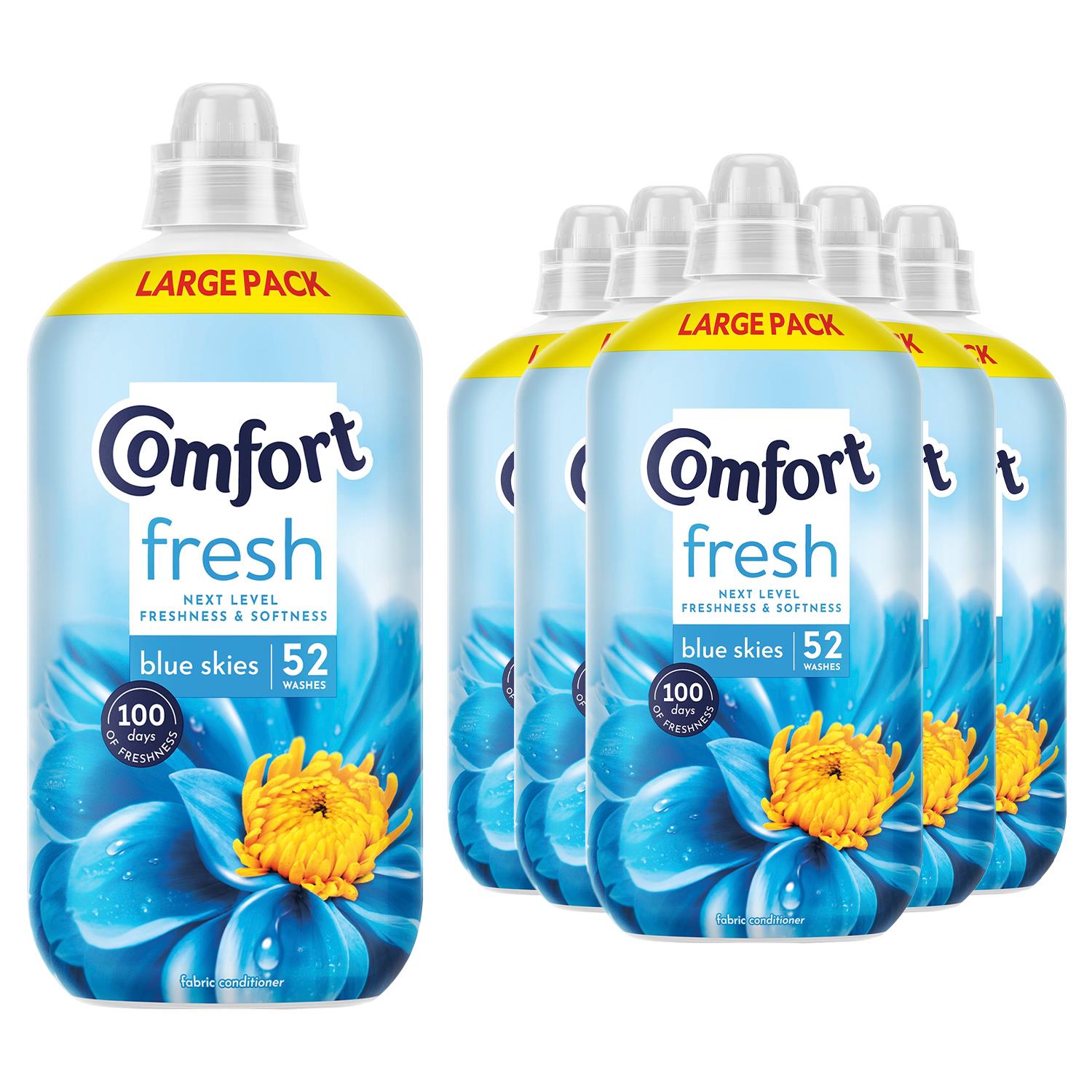 Fresh Blue Skies Liquid Fabric Conditioner 52 Washes 1.56l, 6 Pack