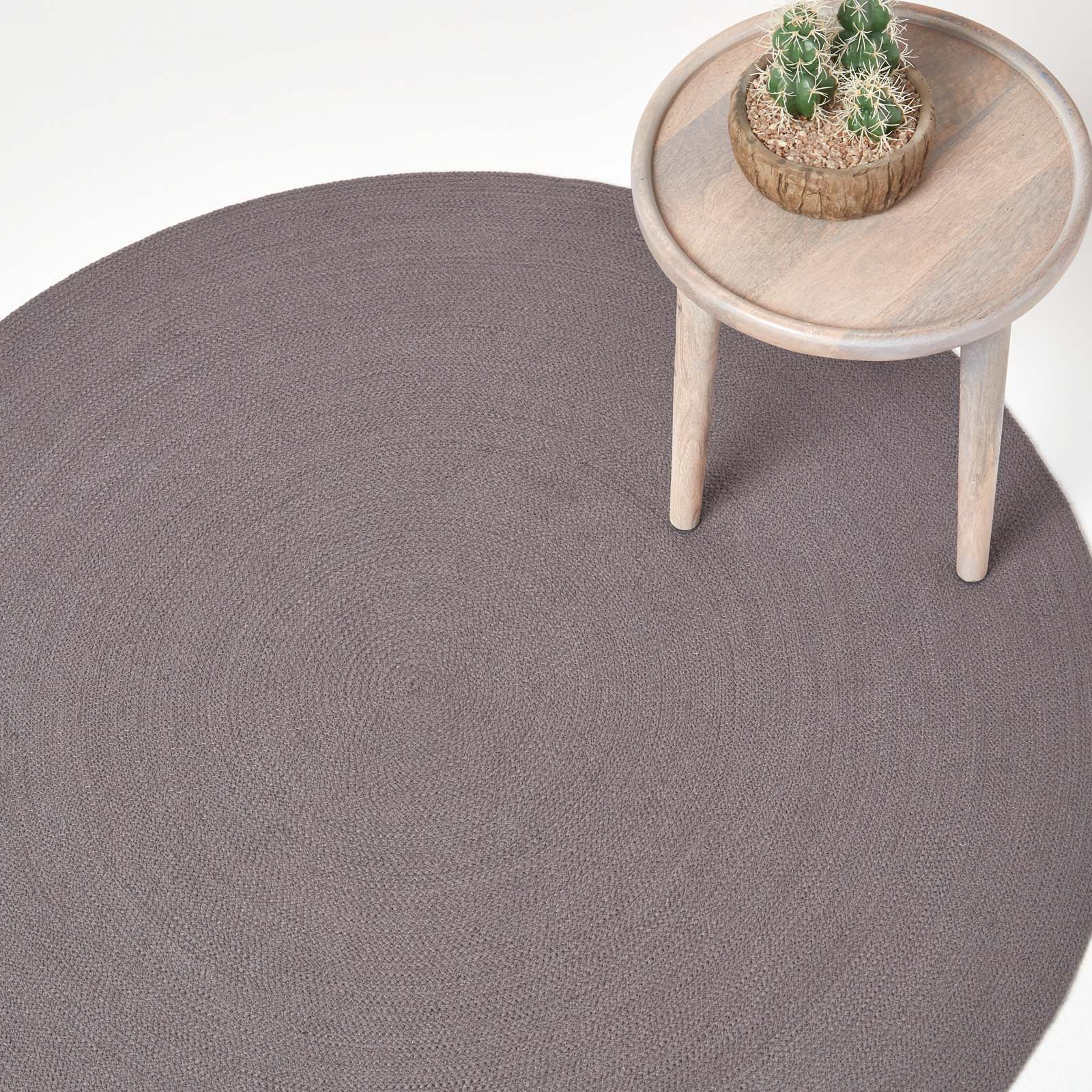 Handmade Woven Braided Oval Rug | 150cm | Grey