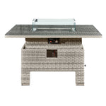Icarus Rattan Rising Firepit Table | Dove Grey