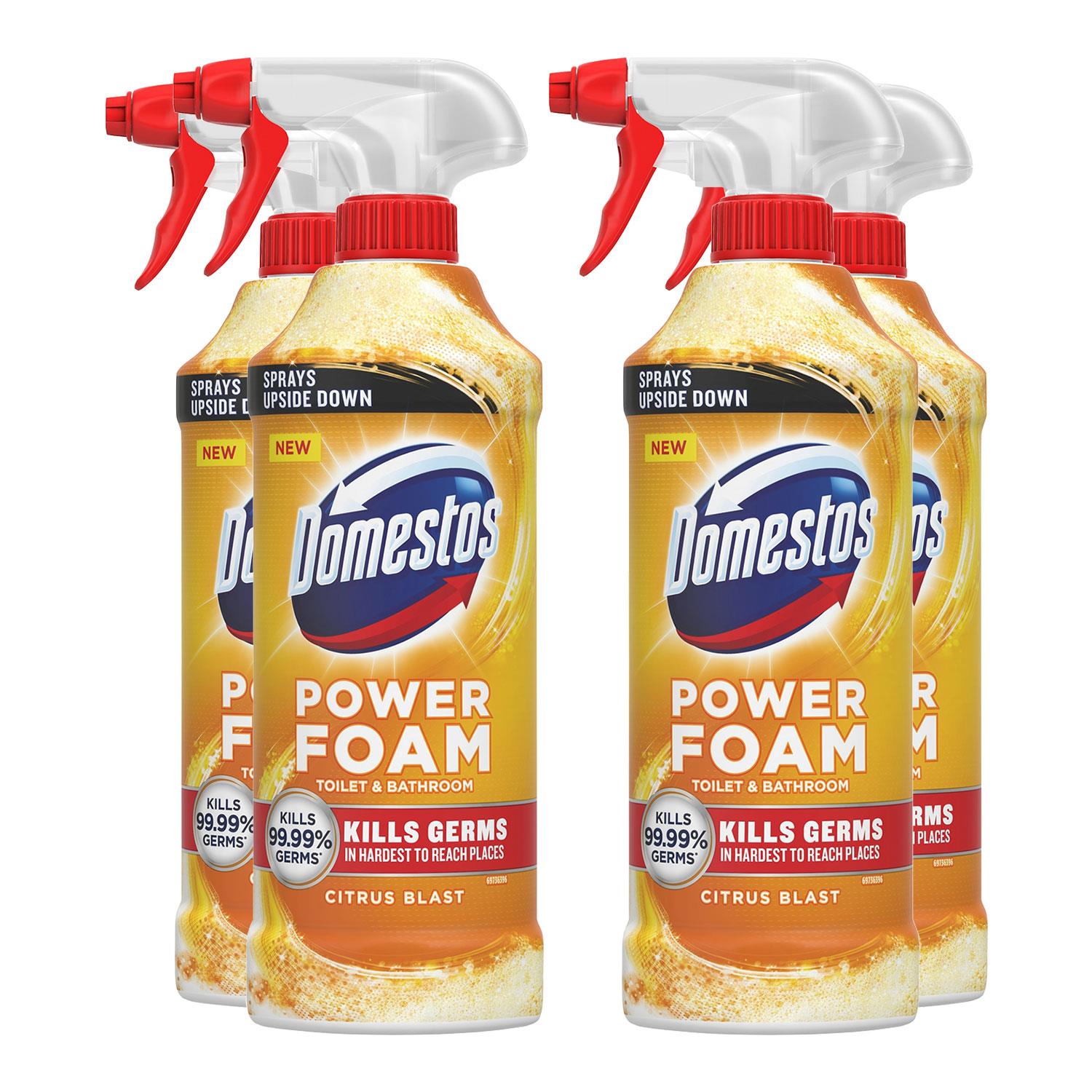 Power Foam Toilet & Bathroom Cleaner Spray Citrus Blast, 450ml, 4pk