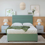 Plush Velvet Divan Base And Plain Headboard | King | Duck Egg