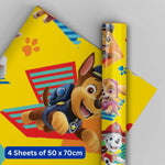 Paw Patrol Gift Wrap, 4 Sheet 4 Tag, Bundle Official Product
