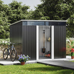 8.5x4ft Garden Metal Storage Shed With Lockable Sliding Doors