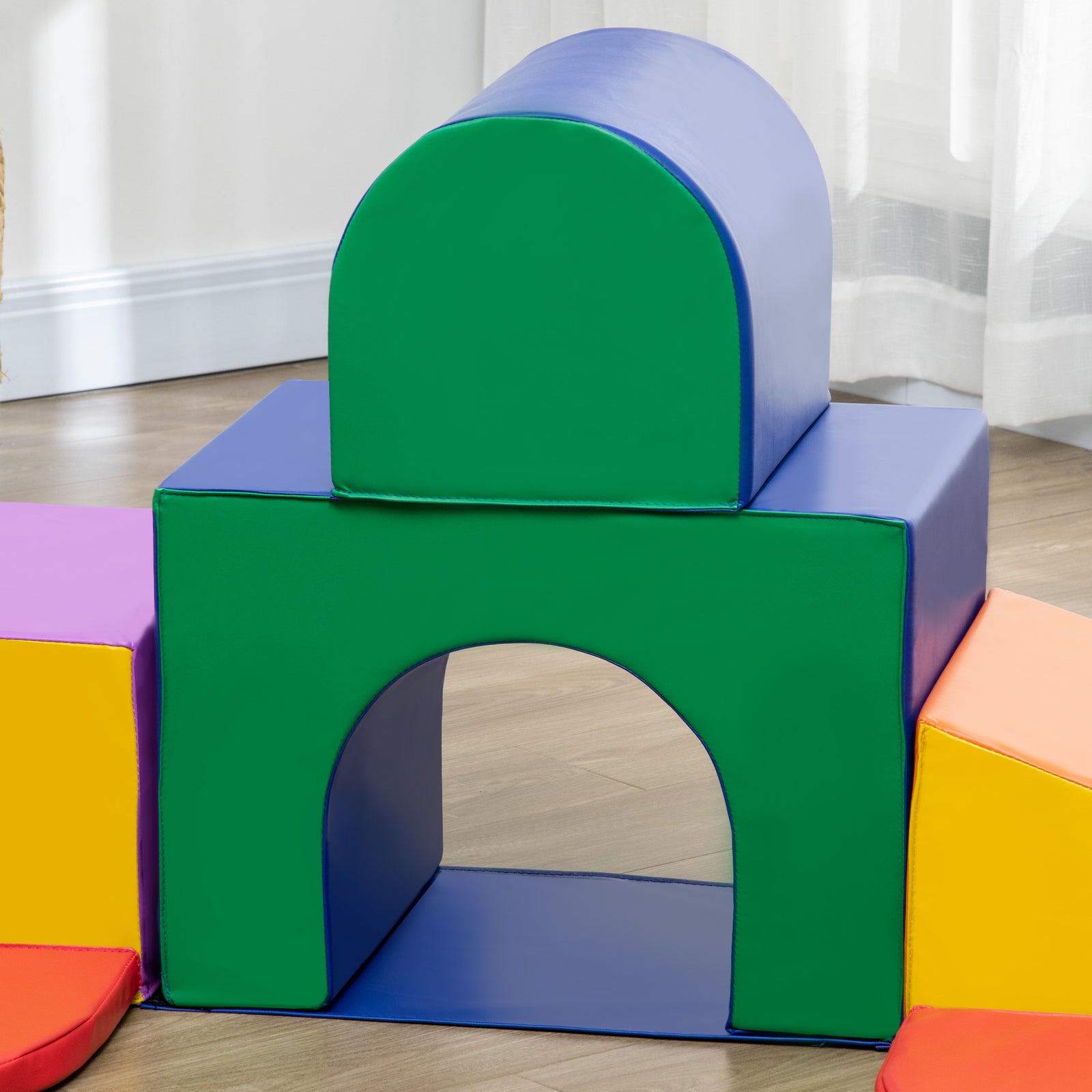 7 Pieces Kids Foam Soft Play Set Toddler Indoor Climbers Play Structures