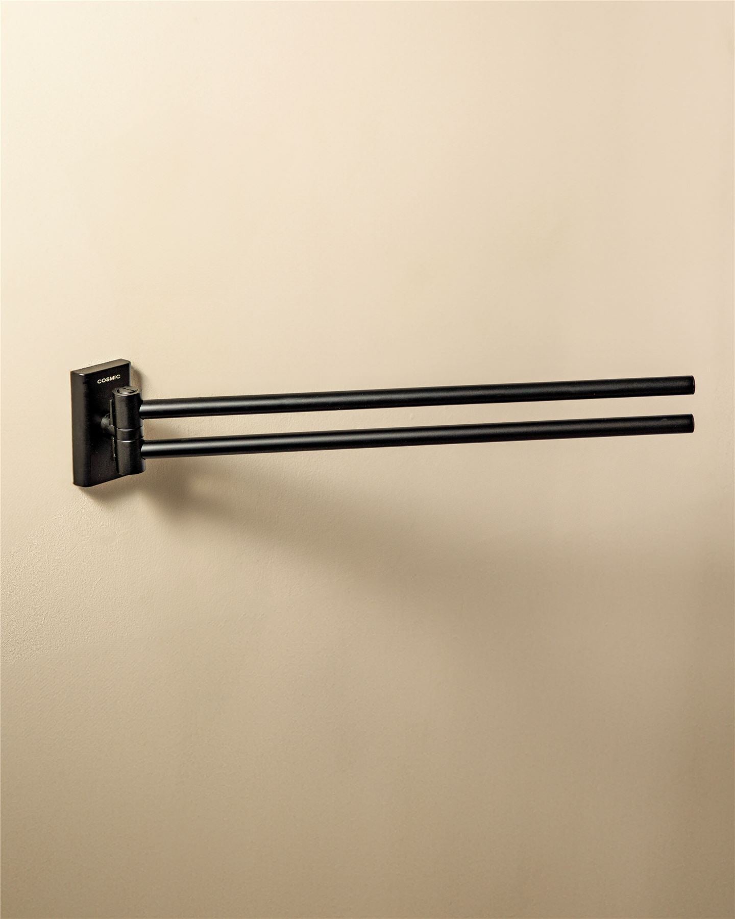 Double Towel Rail, Swivel, Easy To Install, Matt Black, Next Collection